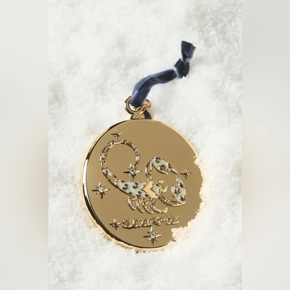 Anthropologie Lou Benesch Zodiac Ornament Gold Plated "Scorpio” NWT - Picture 1 of 4